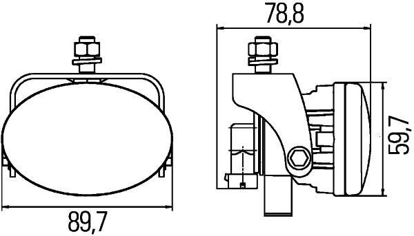 Bloc-optique, projecteur longue portée (Phare longue portée) HELLA ref. 1FA 010 047-801