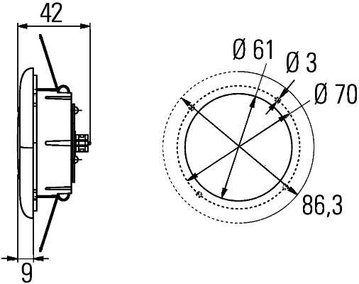 Feu plafonnier HELLA 2JA 343 790-741