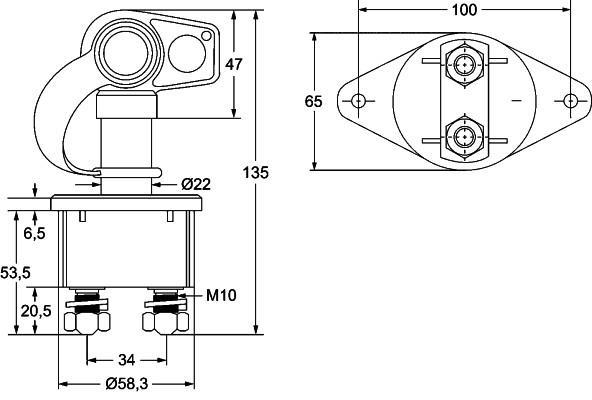 Interrupteur principal, batterie (Coupe-batterie) HELLA ref. 6EK 002 843-111