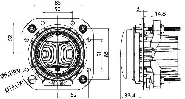 Projecteur longue portée (Phare longue portée) HELLA ref. 1F0 011 988-131