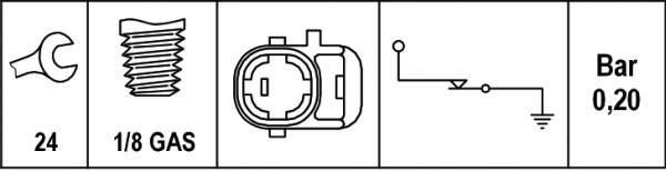 Conector de pressão de óleo motor HELLA ref. 6ZL 003 259-511