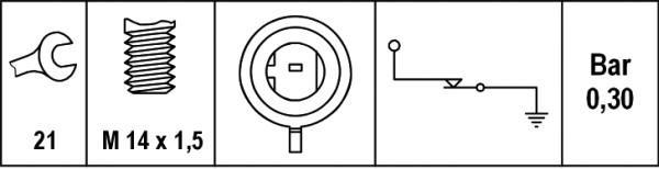 Sensor, presión de aceite HELLA ref. 6ZL 003 259-601