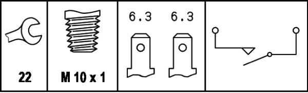 Interruptor luces freno HELLA ref. 6DL 003 262-001