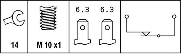 Interruptor luces freno HELLA ref. 6DF 007 362-001