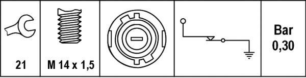 Sensor, presión de aceite HELLA ref. 6ZL 007 675-001
