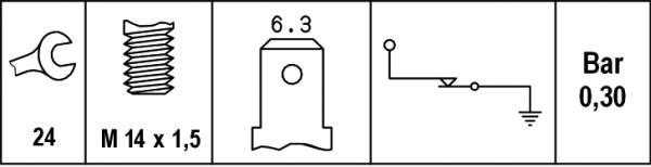 Sensor, presión de aceite HELLA ref. 6ZL 003 259-171