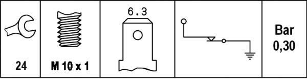 Sensor, presión de aceite HELLA ref. 6ZL 003 259-641