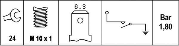 Sensor, presión de aceite HELLA ref. 6ZL 003 259-441