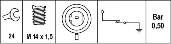 Sensor, presión de aceite HELLA ref. 6ZL 003 259-491
