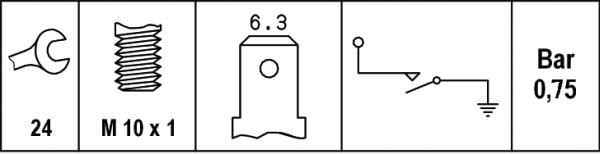 Sensor, presión de aceite HELLA ref. 6ZL 003 259-481
