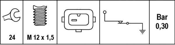 Sensor, presión de aceite HELLA ref. 6ZL 006 097-001