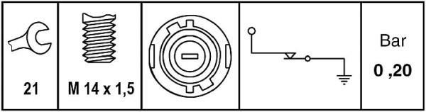 Sensor, presión de aceite HELLA ref. 6ZL 009 600-051