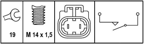 Contacteur de feu de recul (Interrupteur de feu de recul) HELLA ref. 6ZF 008 621-291