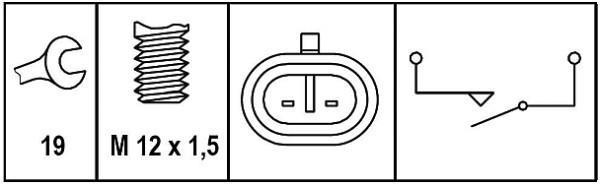 Contacteur de feu de recul (Interrupteur de feu de recul) HELLA ref. 6ZF 008 621-261
