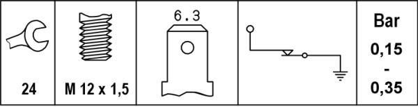 Conector de pressão de óleo motor HELLA ref. 6ZL 008 280-061