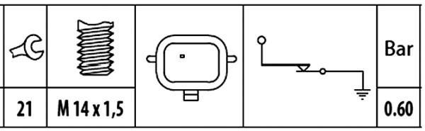 Sensor, presión de aceite HELLA ref. 6ZL 003 259-401