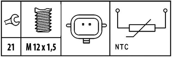Sensor, temperatura del refrigerante HELLA ref. 6PT 009 309-471