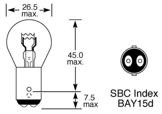 Lucas Stop & Tail Ampoule 12v 21/5w SBC OE380 Boîte de 10 Connect 30545