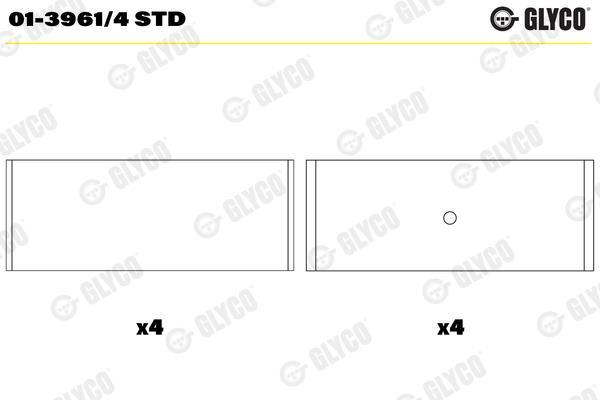Coussinet de bielle GLYCO ref. 01-3961/4 STD