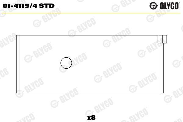 Coussinet de bielle GLYCO ref. 01-4119/4 STD