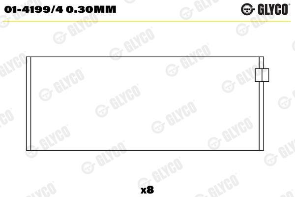 Coussinet de bielle GLYCO 01-4199/4 0.30mm