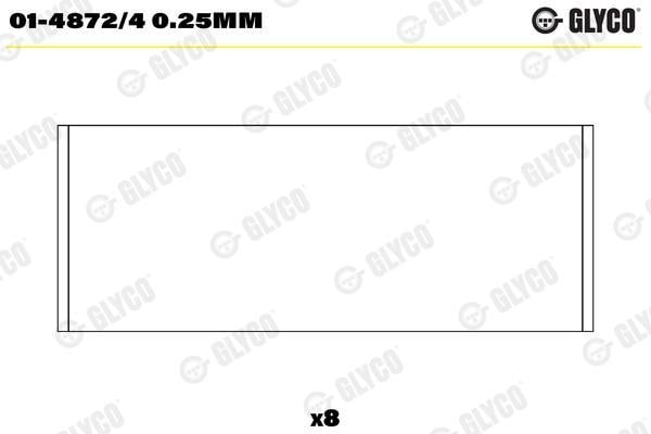 Coussinet de bielle GLYCO ref. 01-4872/4 0.25MM