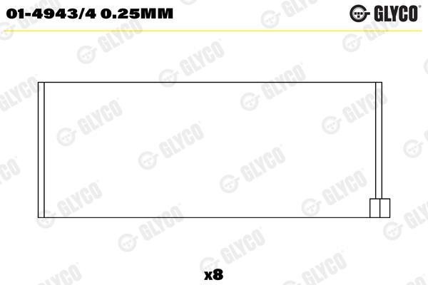 Coussinet de bielle GLYCO ref. 01-4943/4 0.25MM