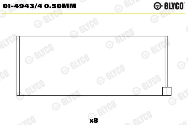 Coussinet de bielle GLYCO ref. 01-4943/4 0.50MM