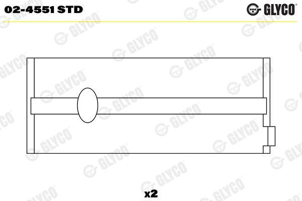 Coussinet de vilebrequin GLYCO ref. 02-4551 STD