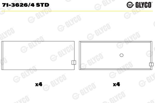 Coussinet de bielle GLYCO ref. 71-3626/4 STD