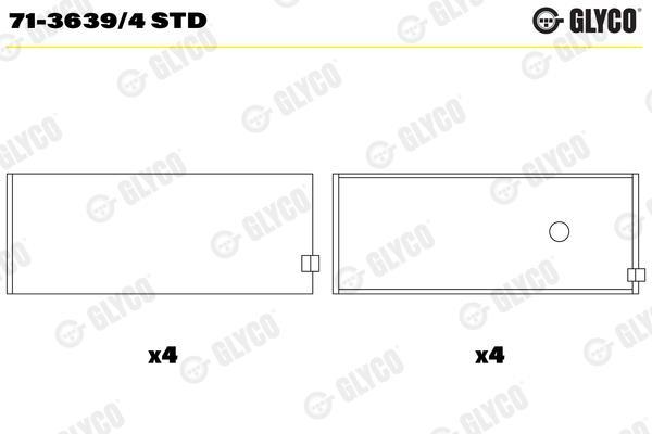 Coussinet de bielle GLYCO ref. 71-3639/4 STD