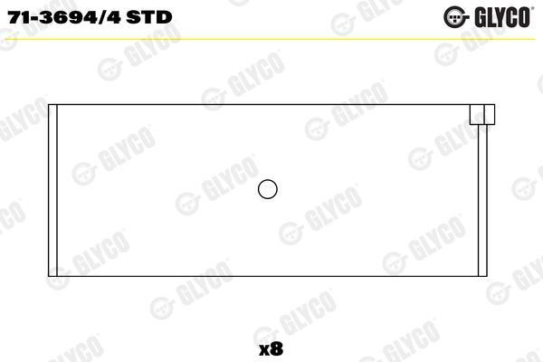 Coussinet de bielle GLYCO ref. 71-3694/4 STD