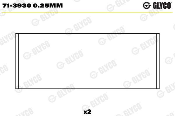 Coussinet de bielle GLYCO ref. 71-3930 0.25mm