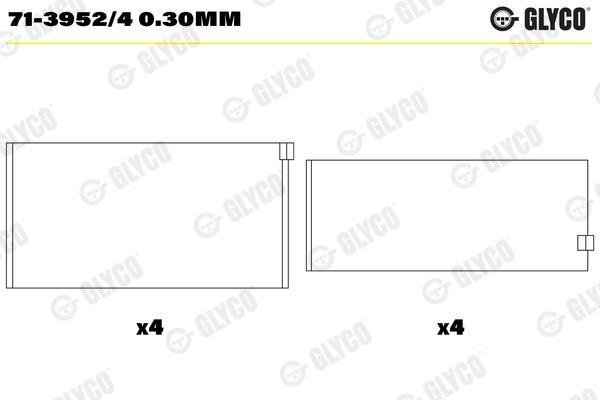 Cojinete de biela GLYCO ref. 71-3952/4 0.30mm