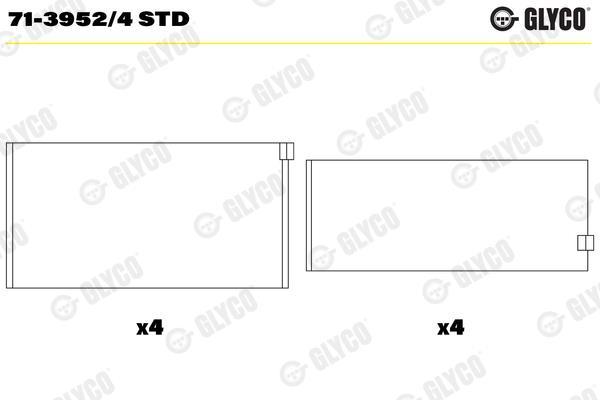 Coussinet de bielle GLYCO ref. 71-3952/4 STD