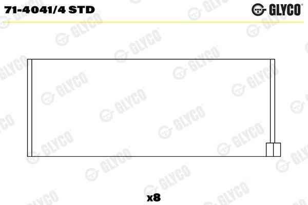 Coussinet de bielle GLYCO ref. 71-4041/4 STD