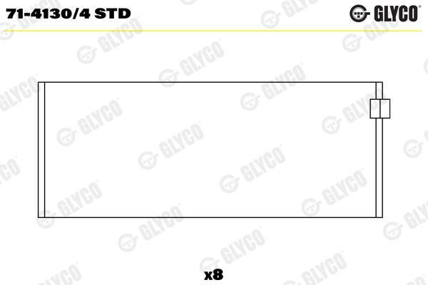Coussinet de bielle GLYCO ref. 71-4130/4 STD
