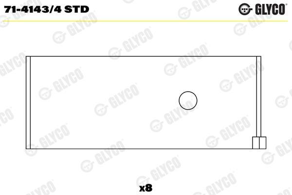 Coussinet de bielle GLYCO ref. 71-4143/4 STD