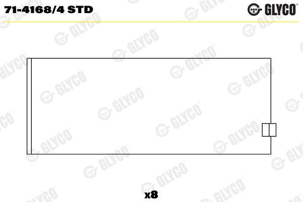 Coussinet de bielle GLYCO ref. 71-4168/4 STD