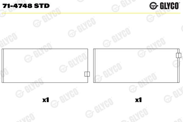 Coussinet de bielle GLYCO 71-4748 STD