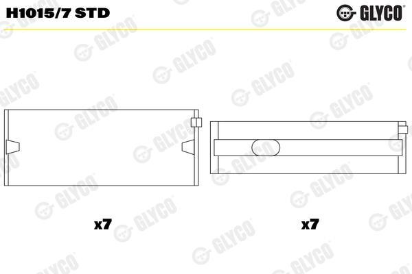 Coussinet de vilebrequin GLYCO H1015/7 STD