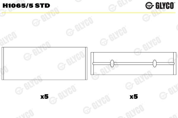 Coussinet de vilebrequin GLYCO ref. H1065/5 STD