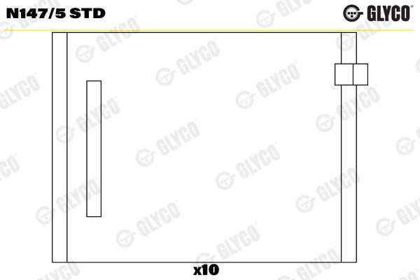 Cojinete del arbol de levas GLYCO ref. N147/5 STD