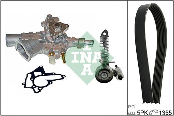Pompe à eau+Jeu de courroie trapézoïdale à nervures (Pompe à eau et courroie accessoires) Schaeffler INA 529 0010 30