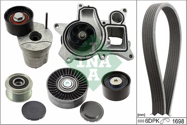 Pompe à eau+Jeu de courroie trapézoïdale à nervures (Pompe à eau et courroie accessoires) Schaeffler INA 529 0019 30
