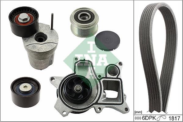 Pompe à eau+Jeu de courroie trapézoïdale à nervures (Pompe à eau et courroie accessoires) Schaeffler INA 529 0048 30