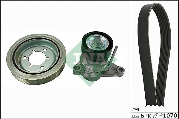 Kit de courroie d'accessoire (Courroie d’alternateur) Schaeffler INA ref. 529 0071 10
