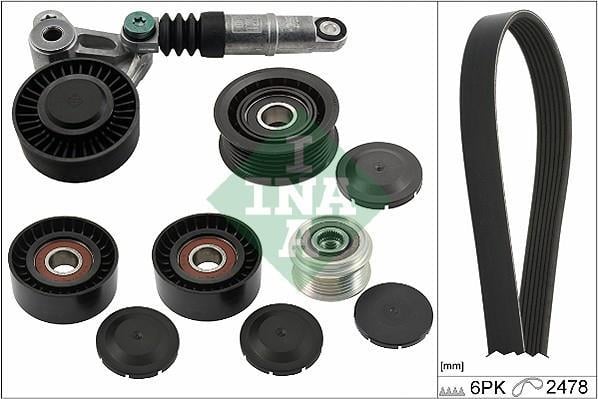 Kit de courroie d'accessoire (Courroie d’alternateur) Schaeffler INA ref. 529 0080 10