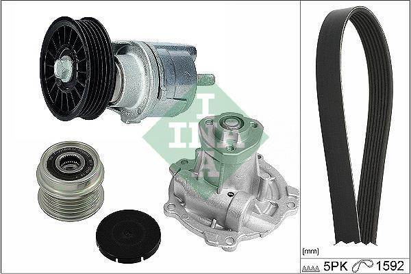 Pompe à eau+Jeu de courroie trapézoïdale à nervures (Pompe à eau et courroie accessoires) Schaeffler INA 529 0161 30