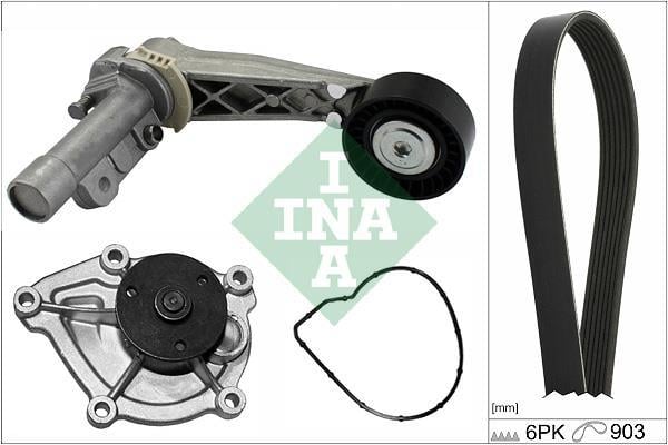 Pompe à eau+Jeu de courroie trapézoïdale à nervures (Pompe à eau et courroie accessoires) Schaeffler INA 529 0504 30
